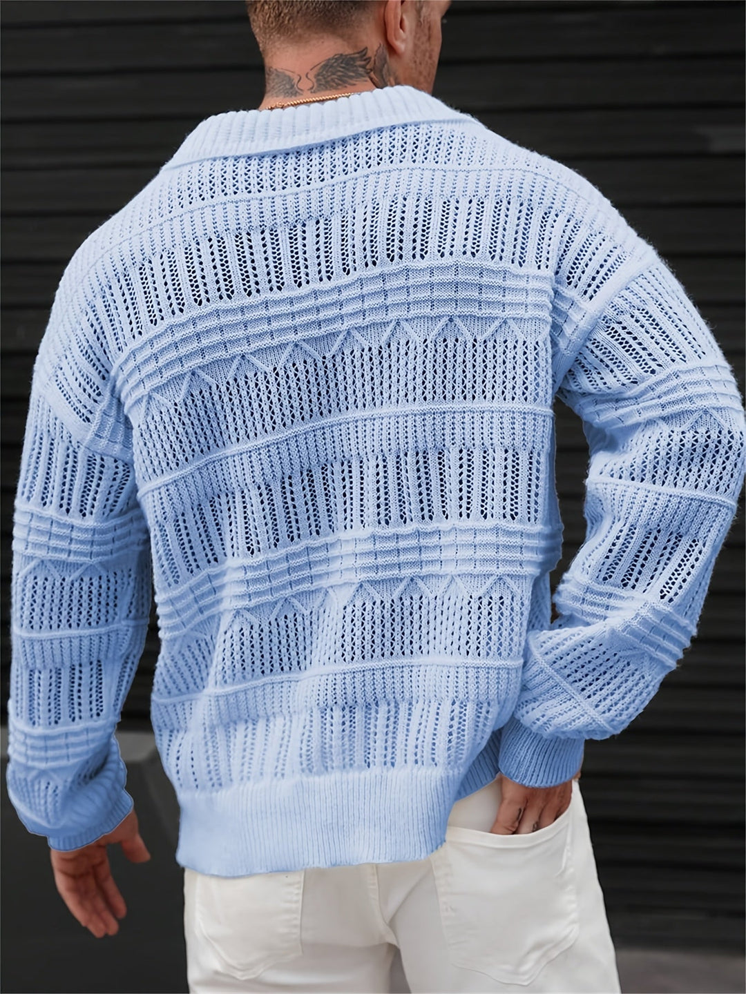 Wesley - Long Sleeve Sweater With Cut Out Design