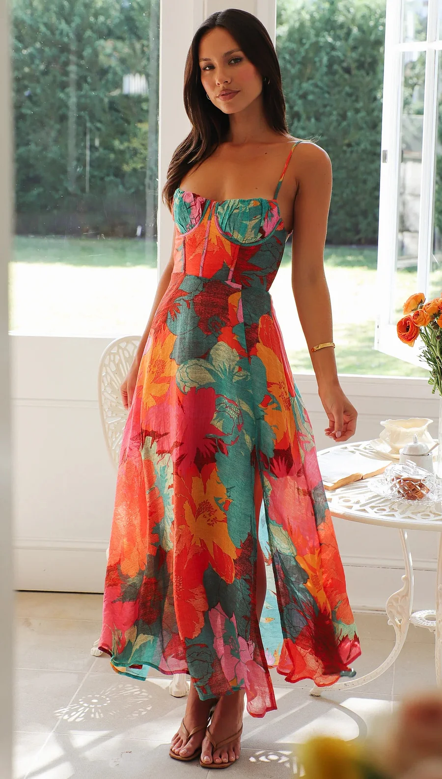 Kaitlyn - Stylish Floral Print Summer Dress With Straps