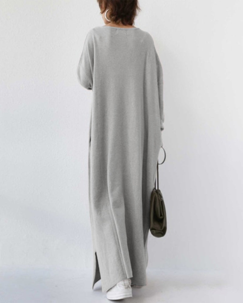 Bonita - Fashionable Long Sleeve V-Neck Dress