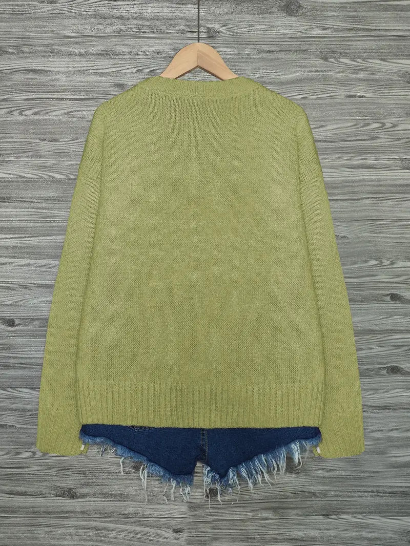 Urvana - Cat Print Long Sleeve Sweater