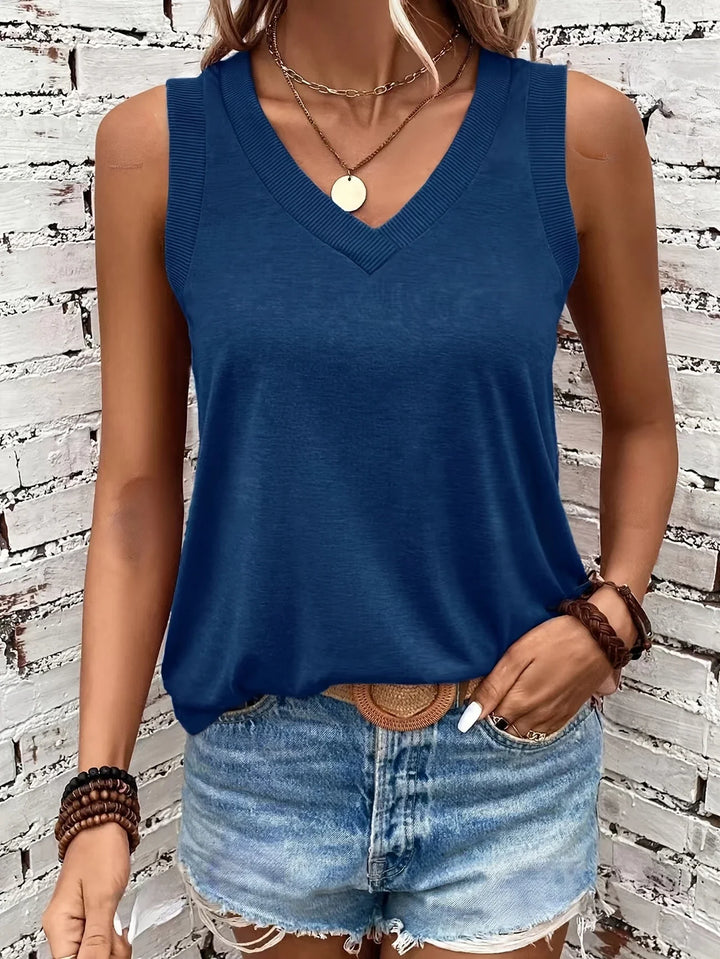 Analia - Breathable V-Neck And Sleeveless Top