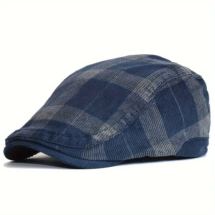 Enriko - Vintage Plaid Cotton Beret Cap