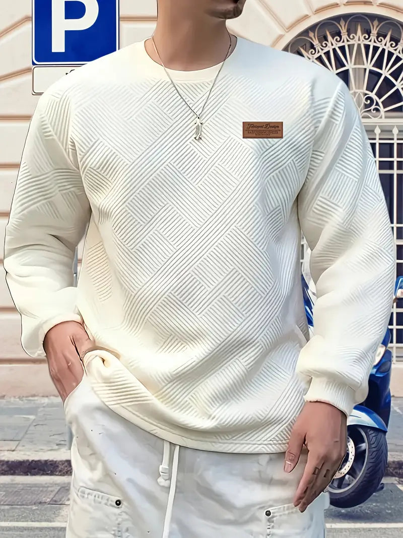 Malinga - Casual Geometric Pattern Sweatshirt With Long Sleeve