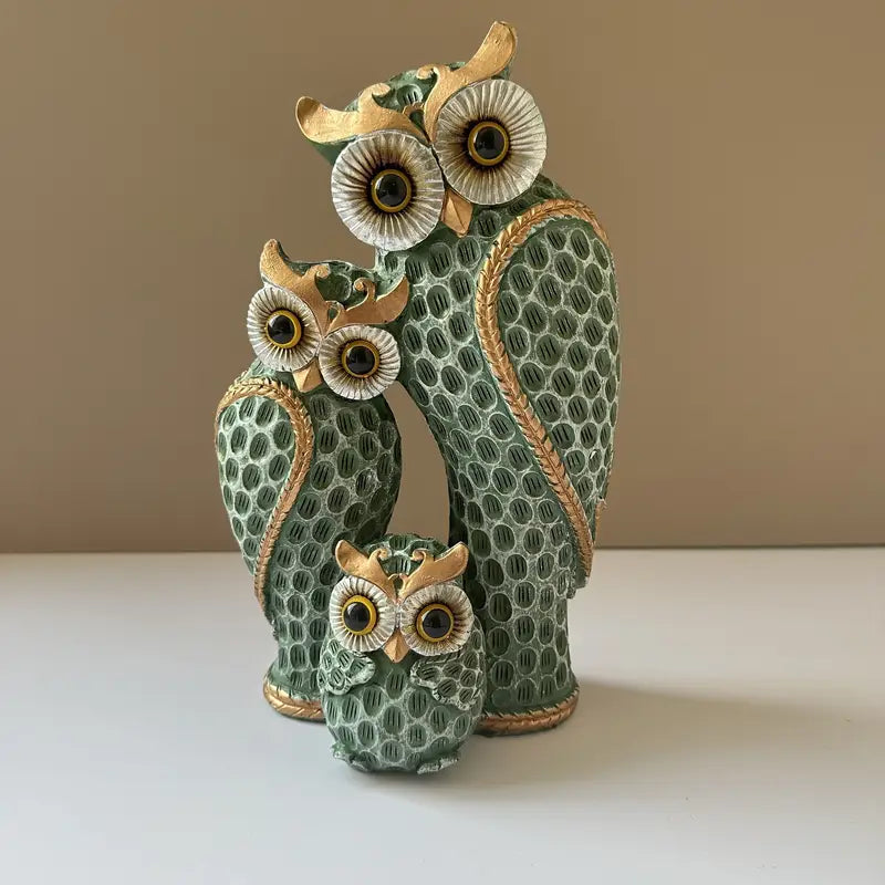 EchoOwlet - Modern Owl Family Figurine