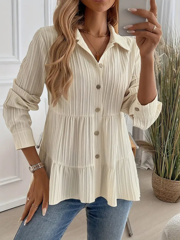 Majlinda - Stylish Long Sleeve Shirt With Button