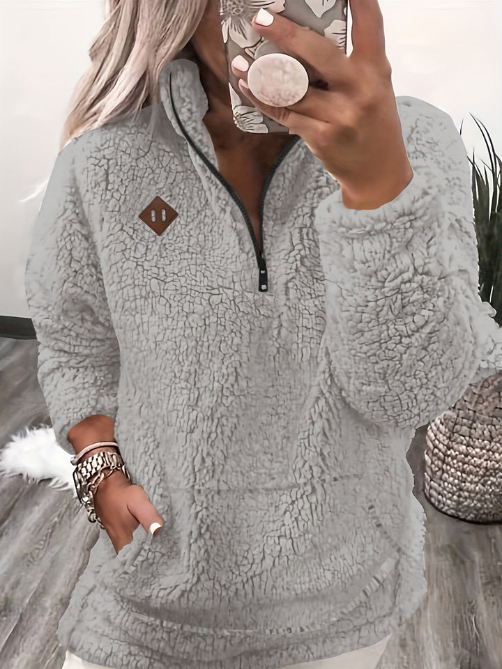 Willemien - Long Sleeve Fleece Zippered Sweatshirt