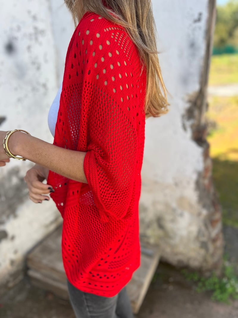 Veronique - Hollow Half Sleeve Cardigan