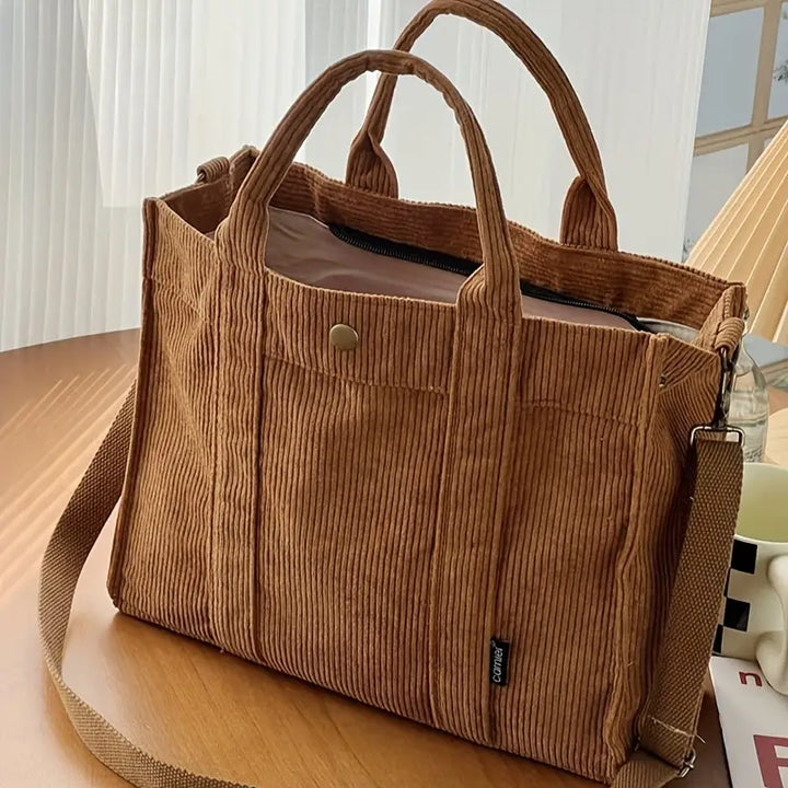 Marella - Vintage Inspired Corduroy Tote Bag