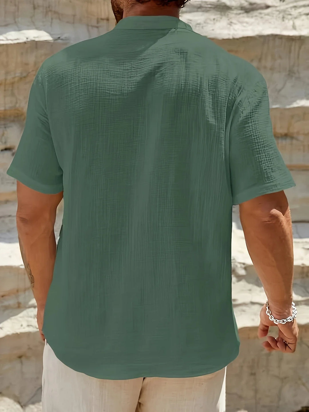 Sancho - Elegant Summer Shirt With Stand Collar