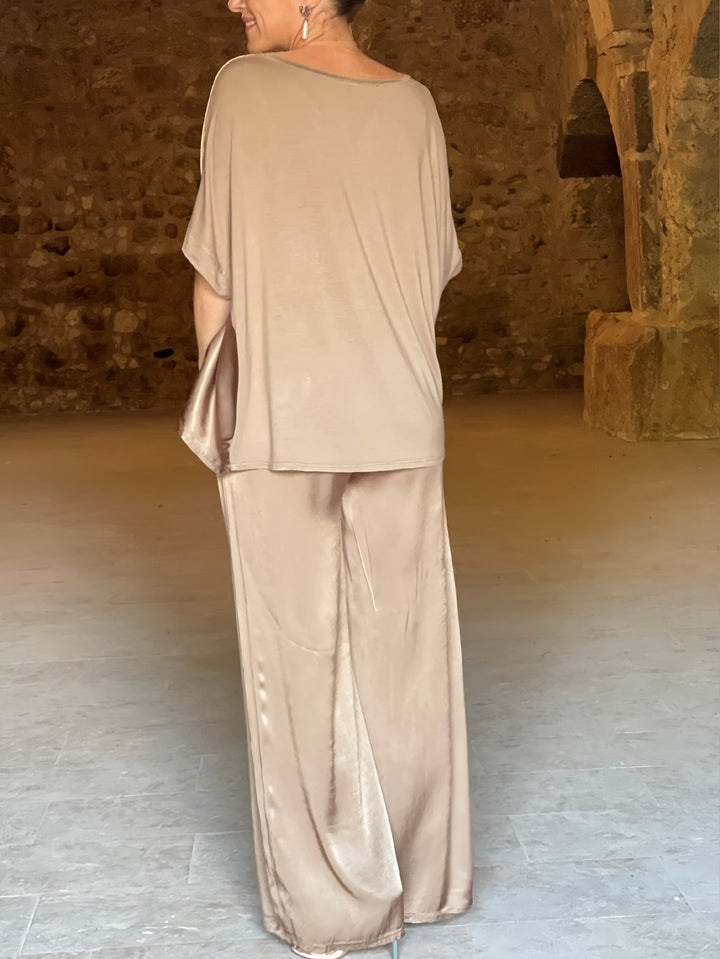 Ashlee - Elegant Short Sleeve Two Piece Set