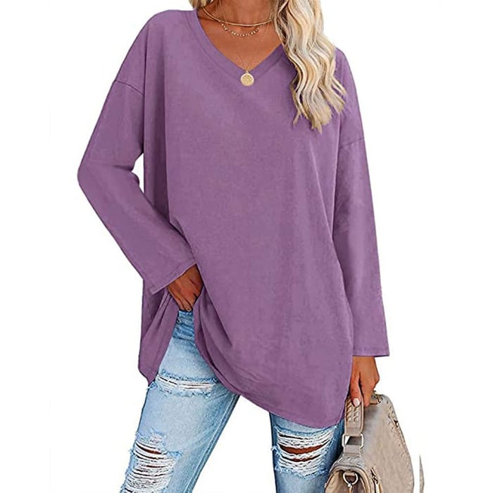 Milena - Long Sleeve Fashion V-Neck Knit Top