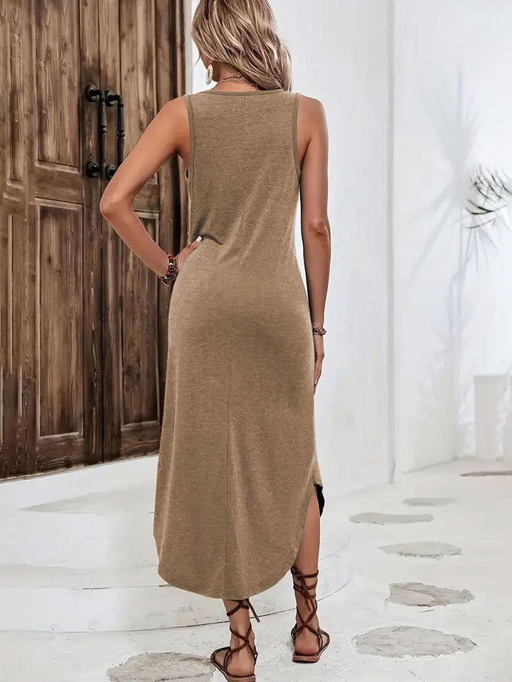 Brandy - Stylish SLleevless Maxi Dress