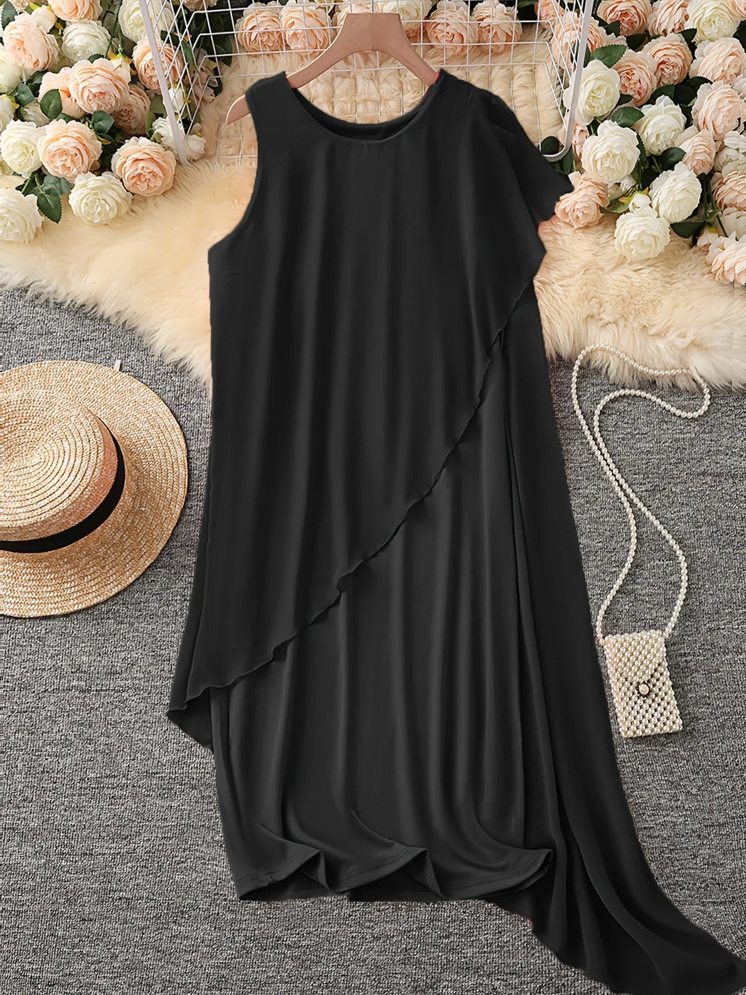 Maren - Elegant Midi Dress With Sleeveless