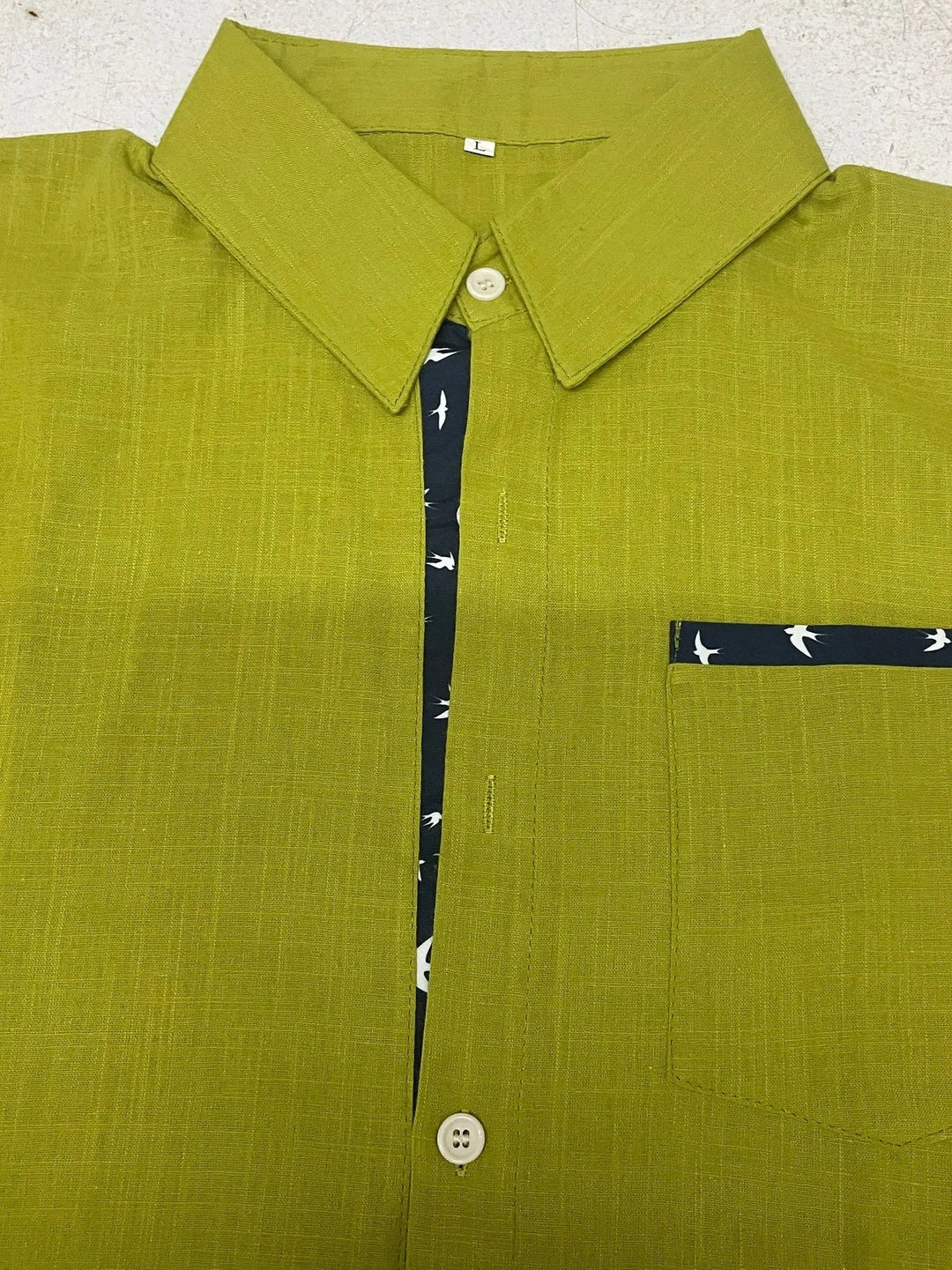 Trofim - Elegant Cute Bird Print Shirt