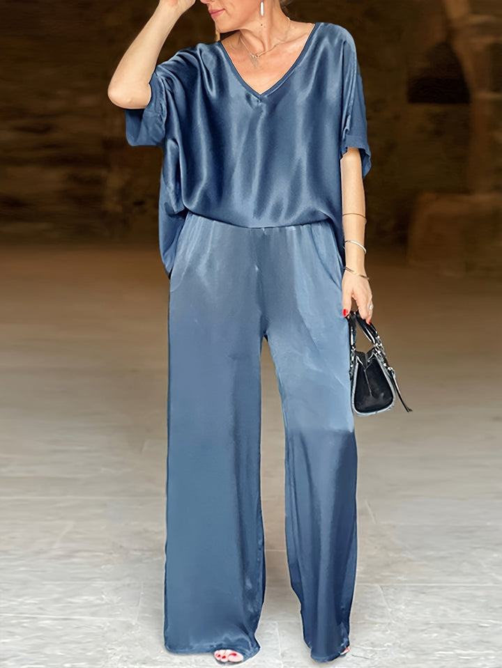 Ashlee - Elegant Short Sleeve Two Piece Set