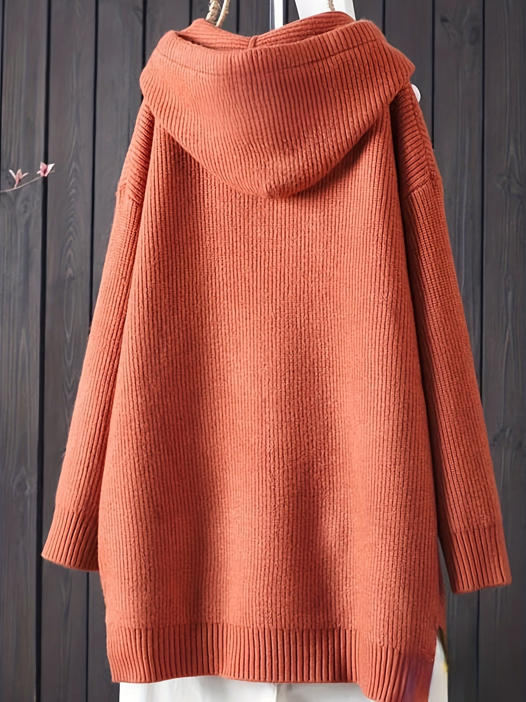 Genivee - Casual Long Sleeve Knitted Hoodie