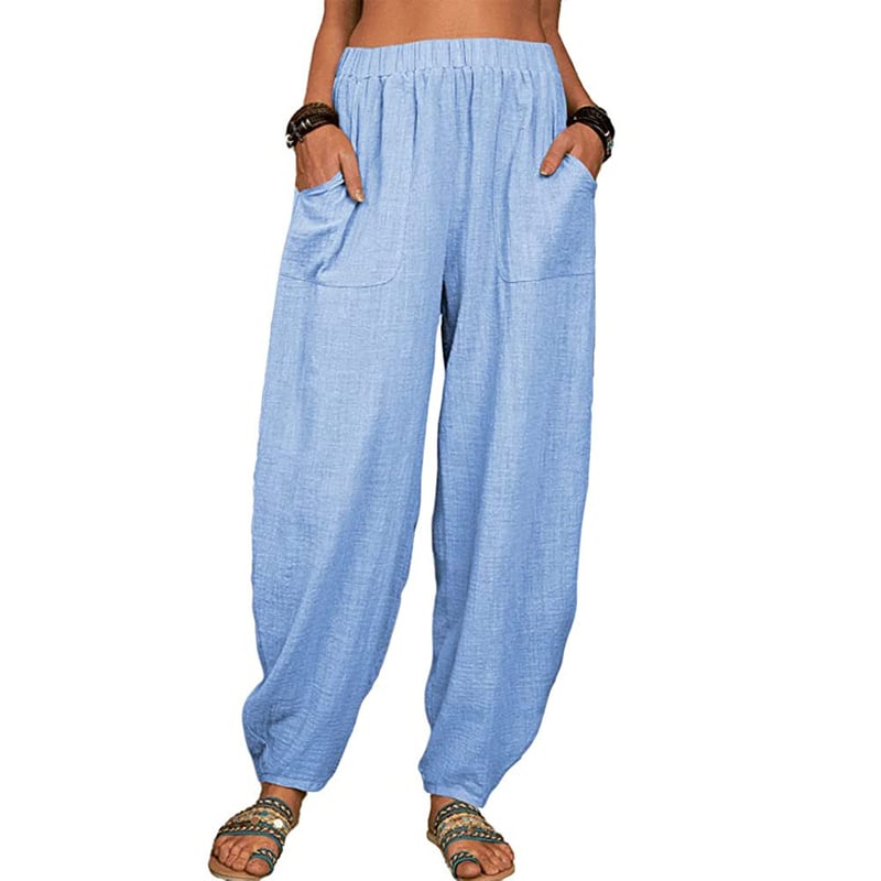 Zinzi - Casual Loose Cotton Linen Harem Pants