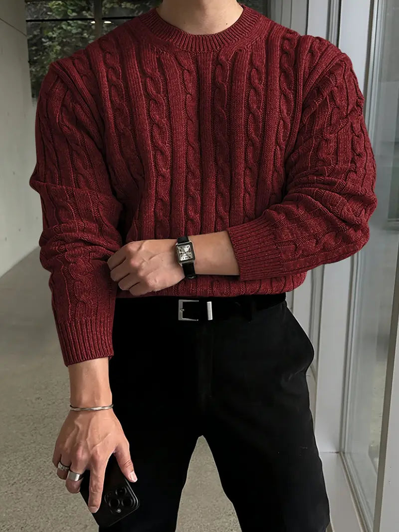 Mergim - Casual knitted Long Sleeve Sweater