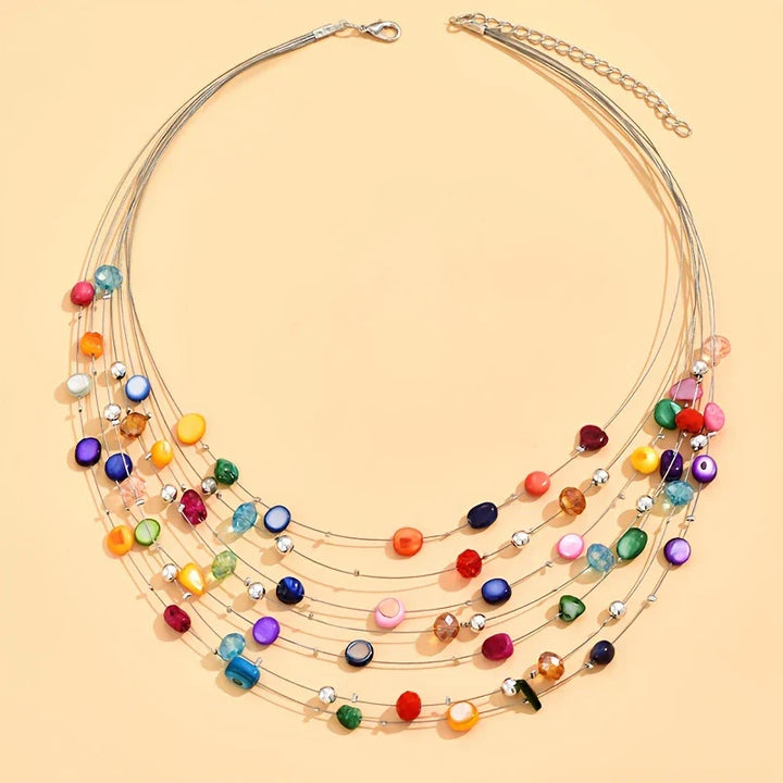 Mabelline - Elegant Bohemian Style Multi-Layer Beaded Necklace