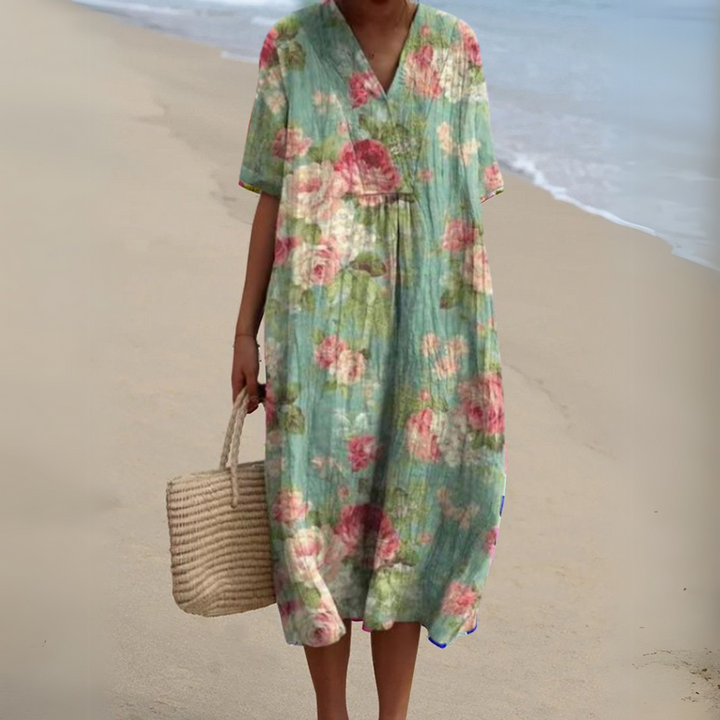 Lora - Colorful Floral Summer Dress