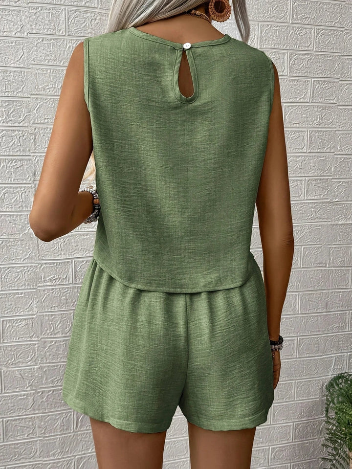 Nella - Casual Sleeveless Top And Shorts Set