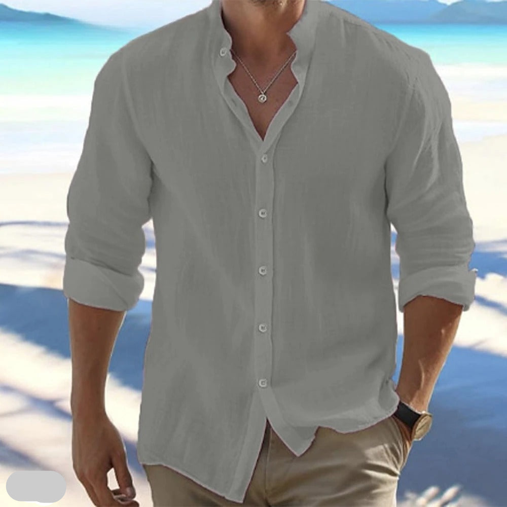 Macsen - Casual Beach Style And Stand-Up Collar Shirt