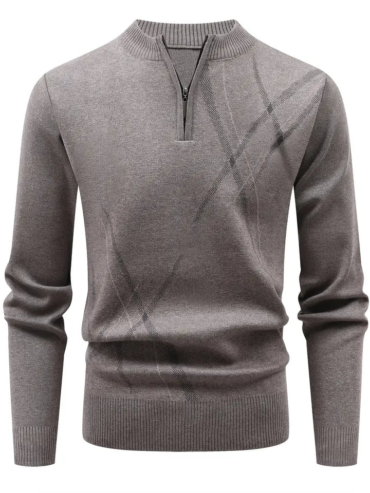 Yoann - Quarter-Zip Knitted Sweater