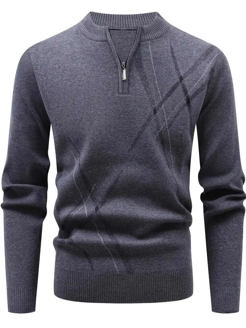 Yoann - Quarter-Zip Knitted Sweater