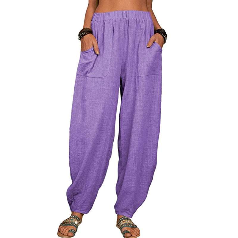 Zinzi - Casual Loose Cotton Linen Harem Pants