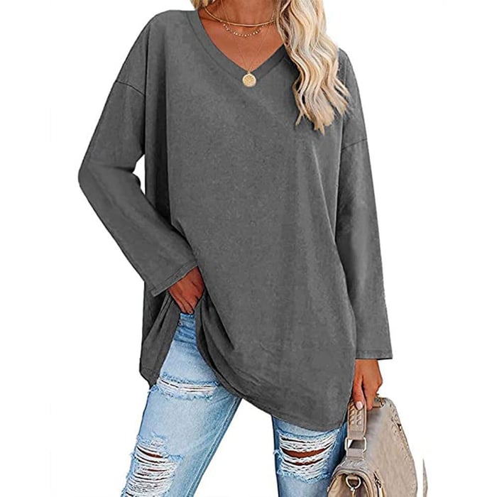 Milena - Long Sleeve Fashion V-Neck Knit Top