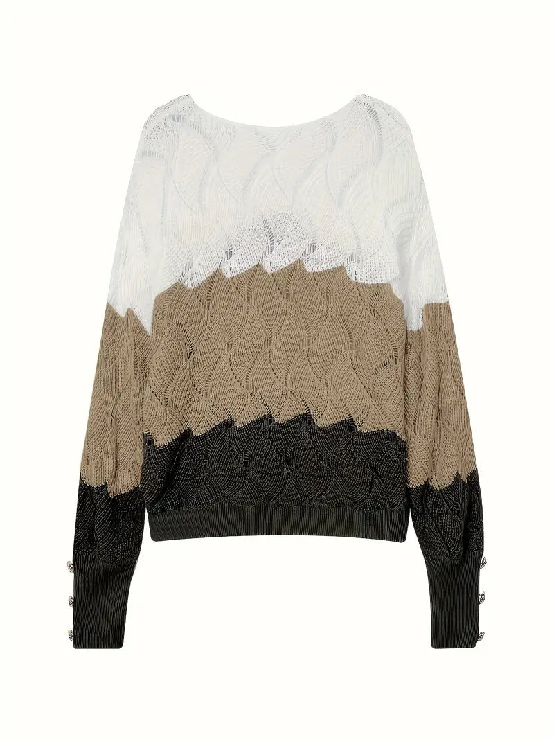 Renilda - Elegant V-Neck Knitted Sweater