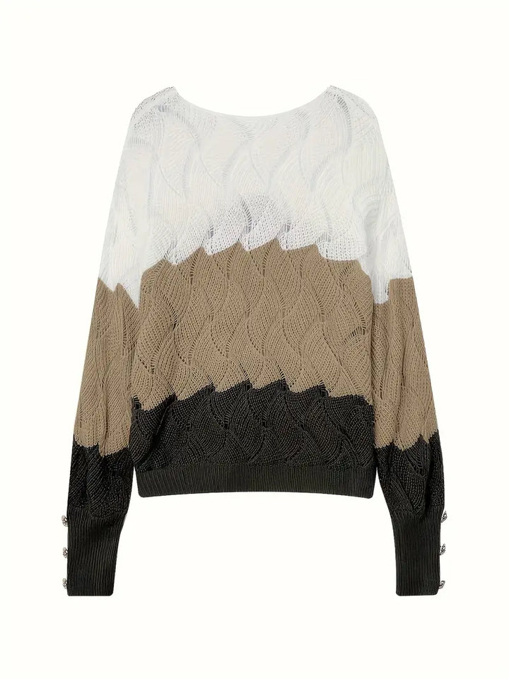 Renilda - Elegant V-Neck Knitted Sweater
