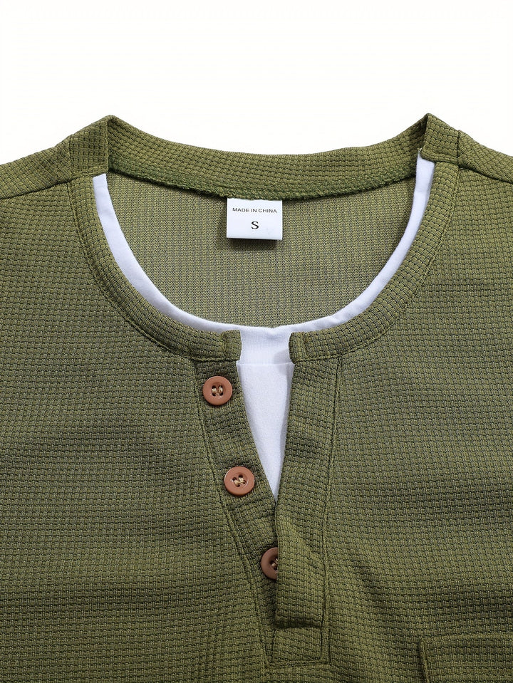 Wladimir - Long Sleeve Polo Shirt With Button And Pocket