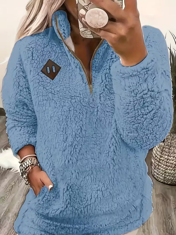 Humera - Elegant Long Sleeve Zip Up Jacket