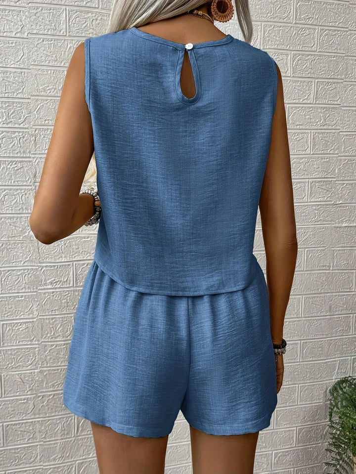 Nella - Casual Sleeveless Top And Shorts Set