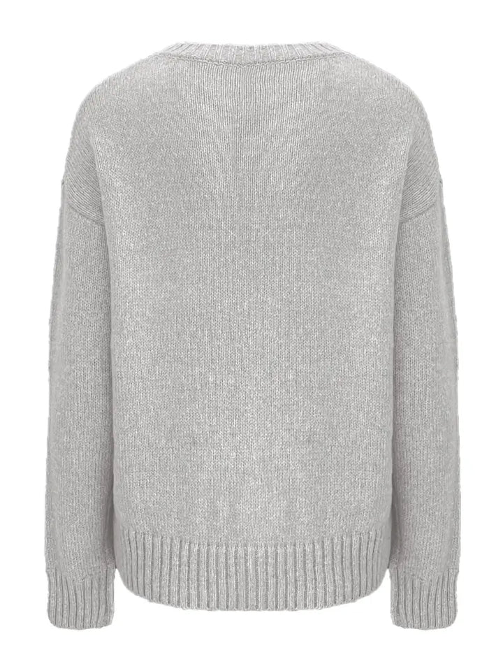 Urvana - Cat Print Long Sleeve Sweater