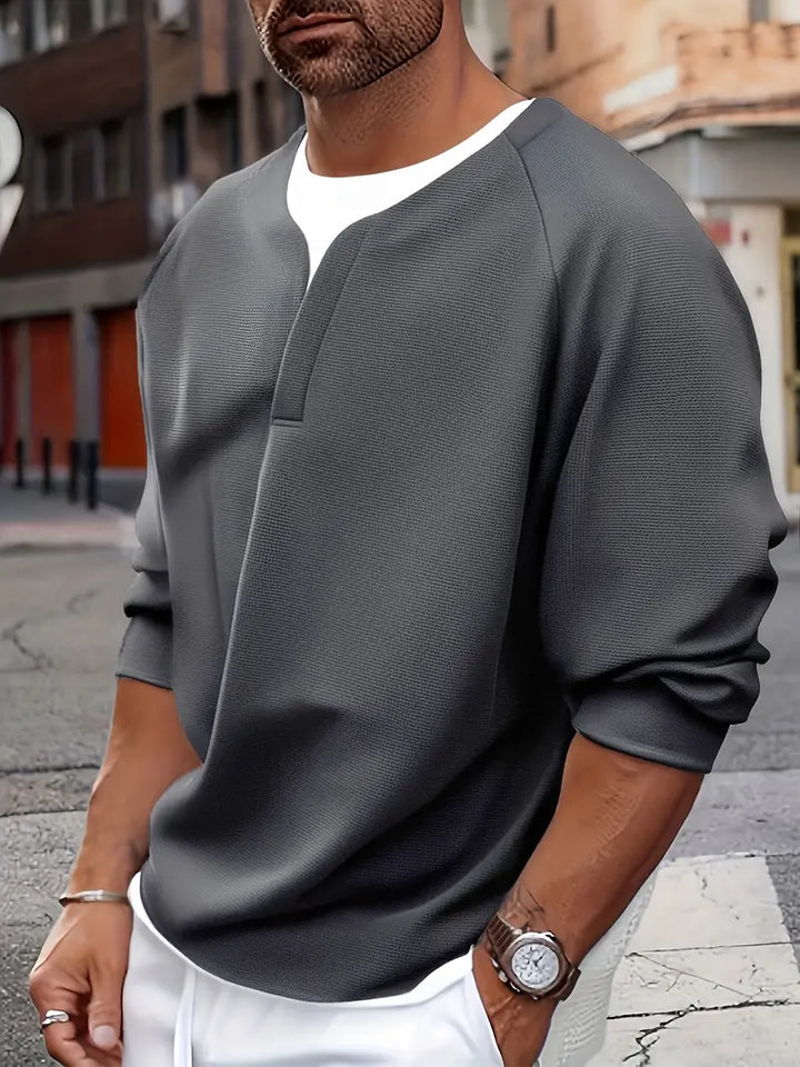 Brogan - Relaxed Fit Long-Sleeve Henley Shirt