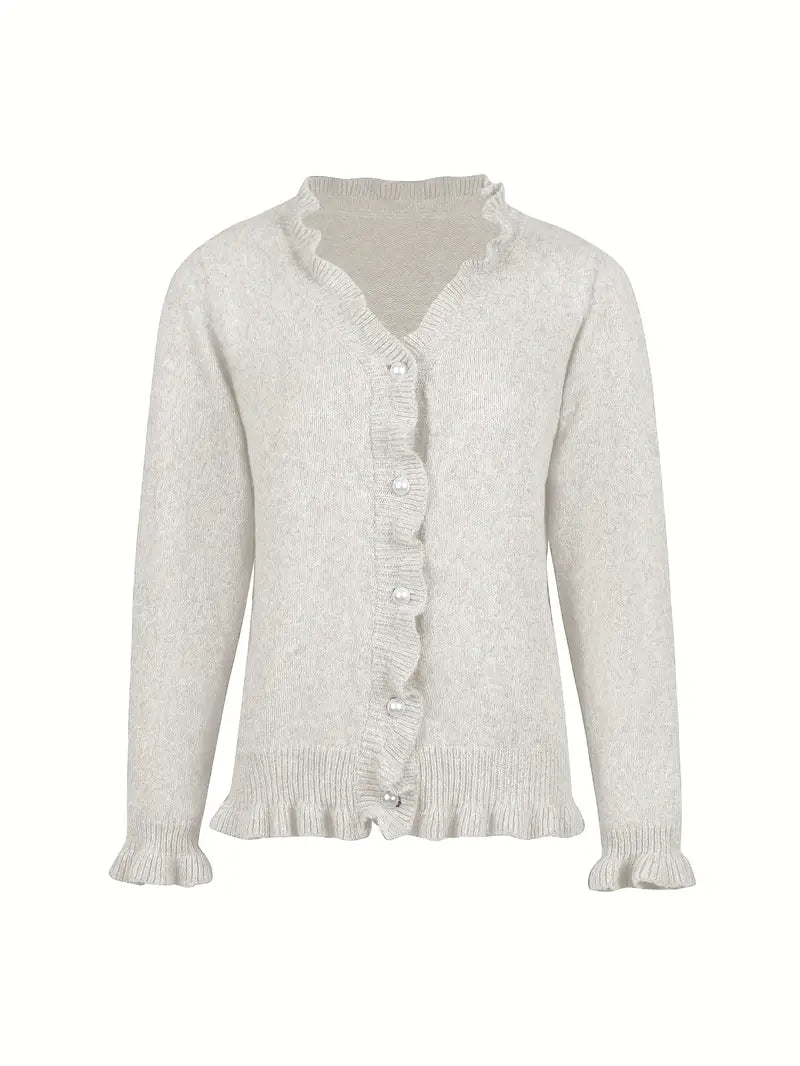 Hanifa - Elegant Knitted Cardigan With Button
