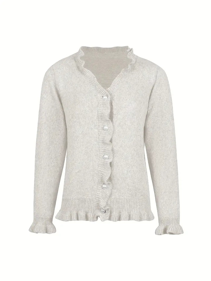 Hanifa - Elegant Knitted Cardigan With Button