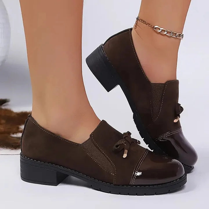 Marvina - Elegant Bow Accent Round Toe Loafer