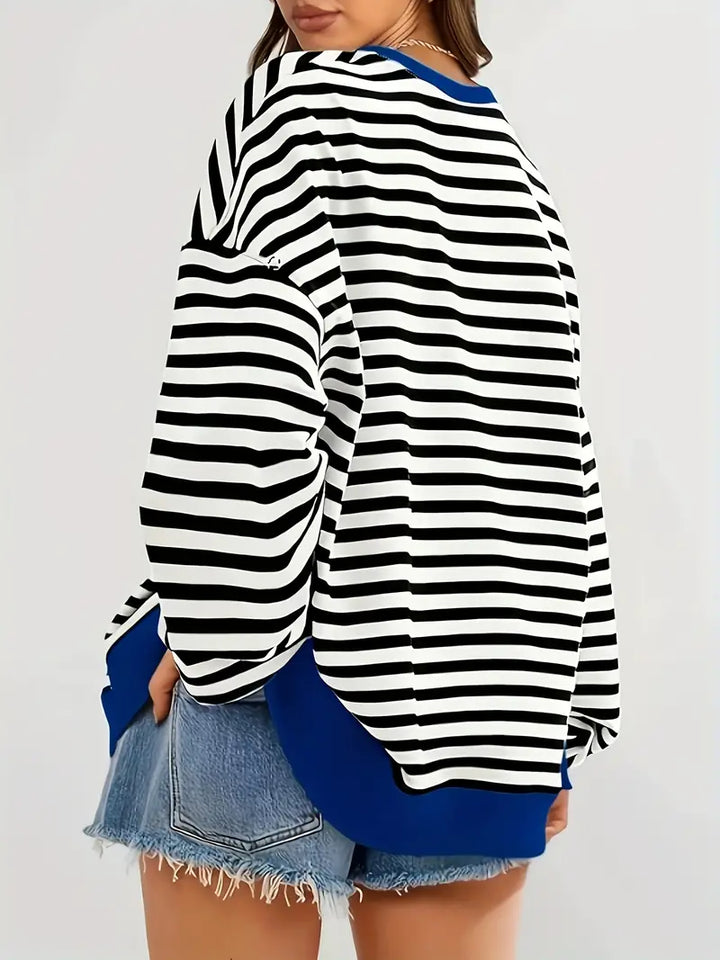 Nirina - Long Sleeve Striped Print Shirt