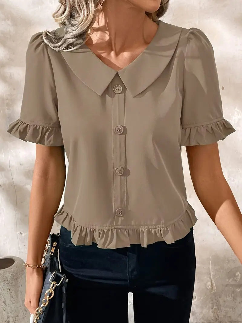 Foteini - Elegant Short Sleeve Blouse