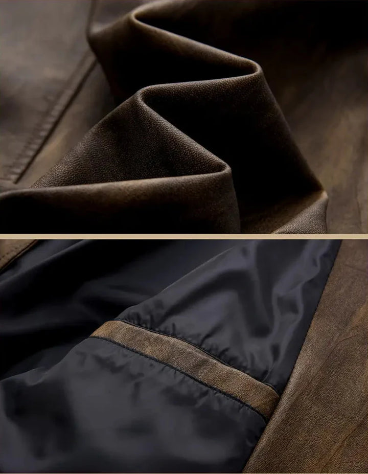 Julien - Leather Jacket With Locomotive Collar