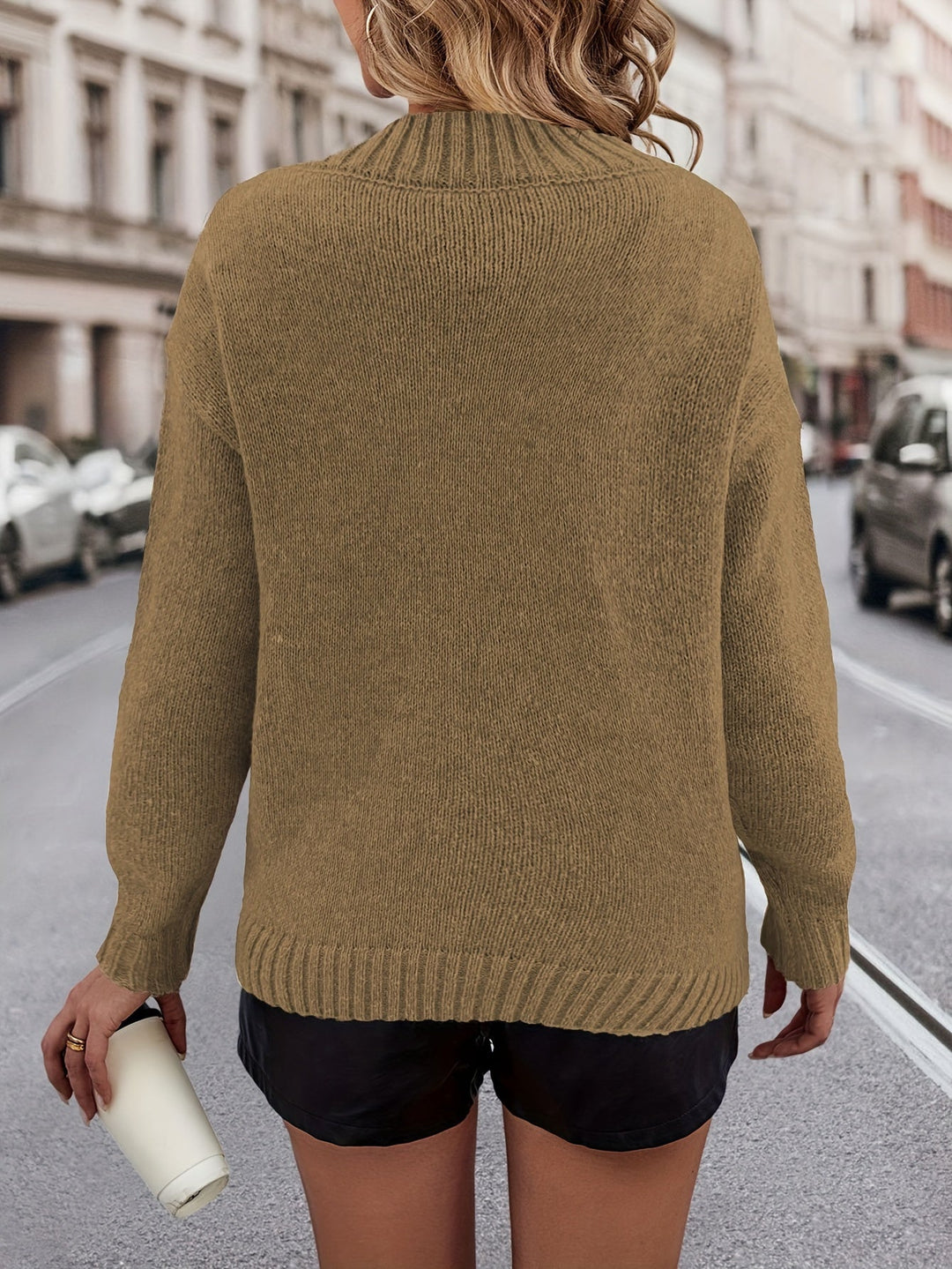 Chrystel - Heart Motif Sweater With V-Neck