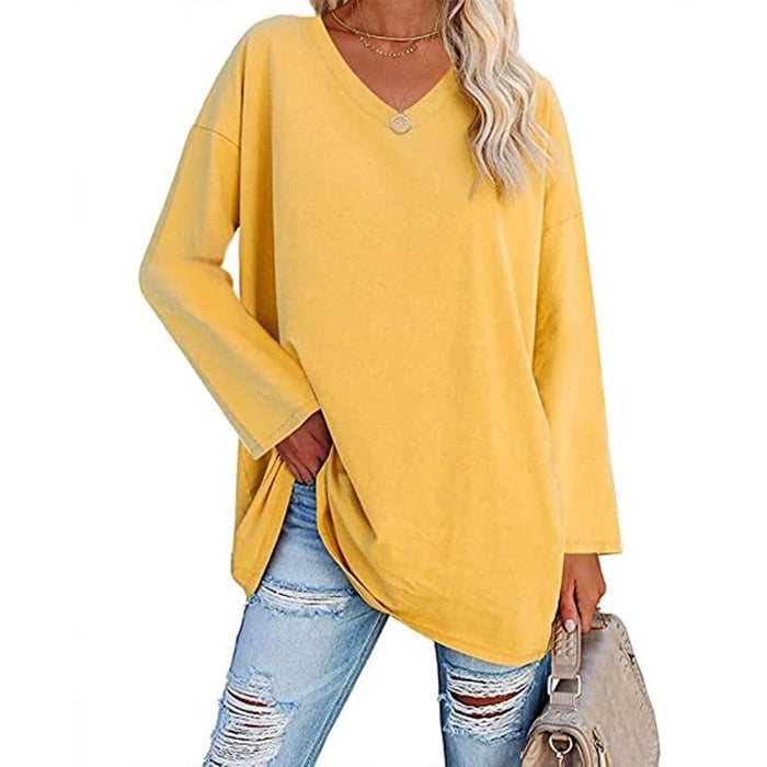 Milena - Long Sleeve Fashion V-Neck Knit Top