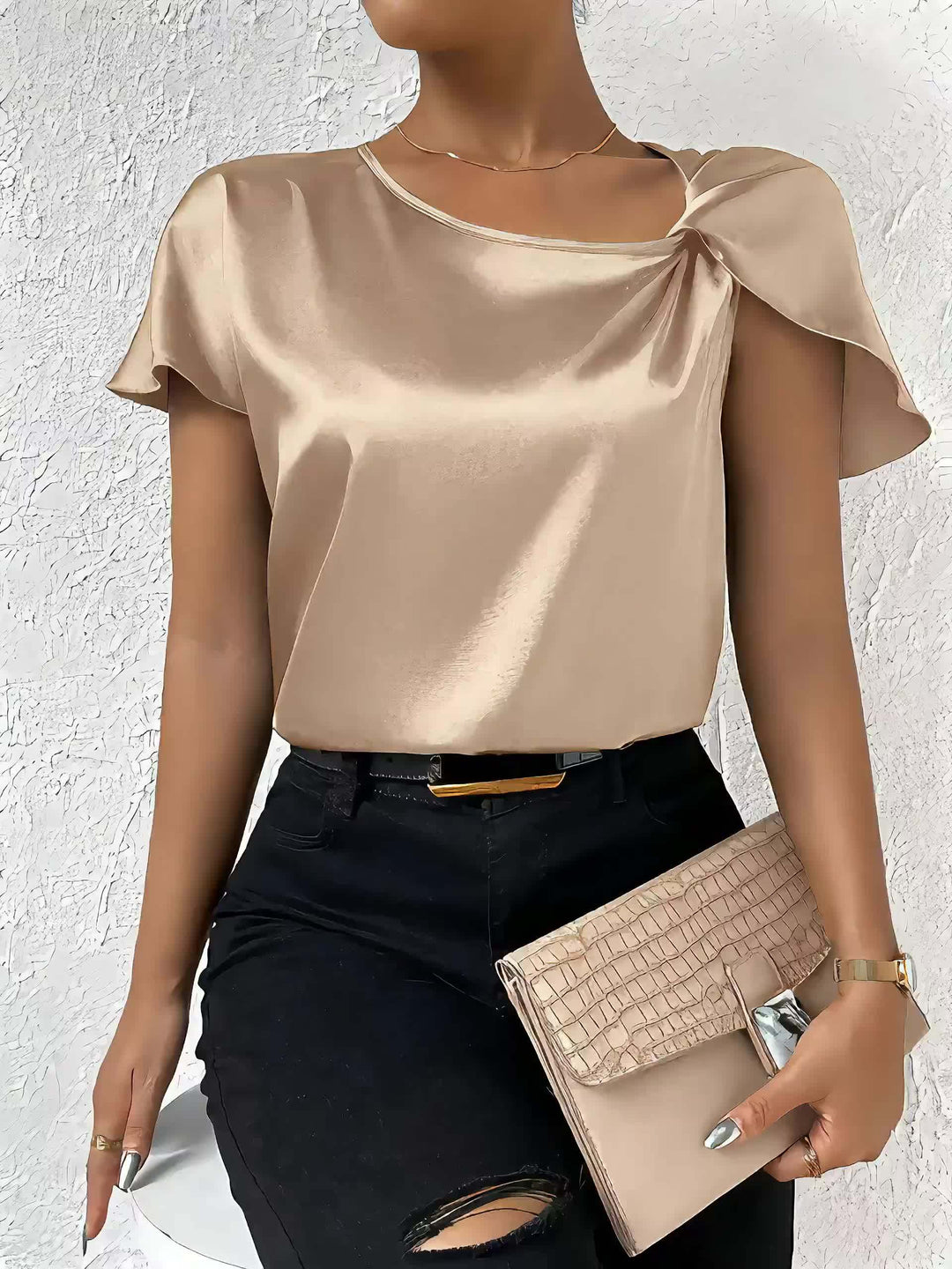 Loretta - Trendy Top With Unique Shoulder Detail