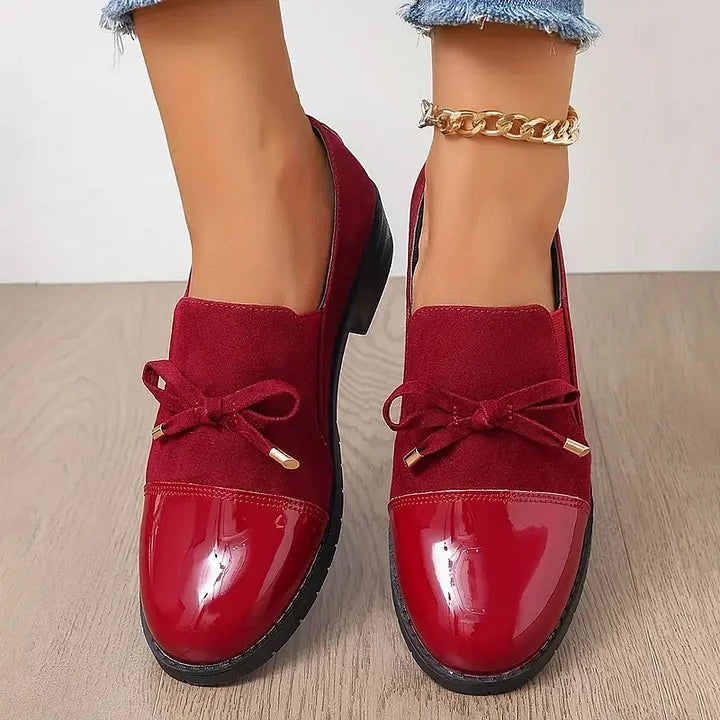 Marvina - Elegant Bow Accent Round Toe Loafer