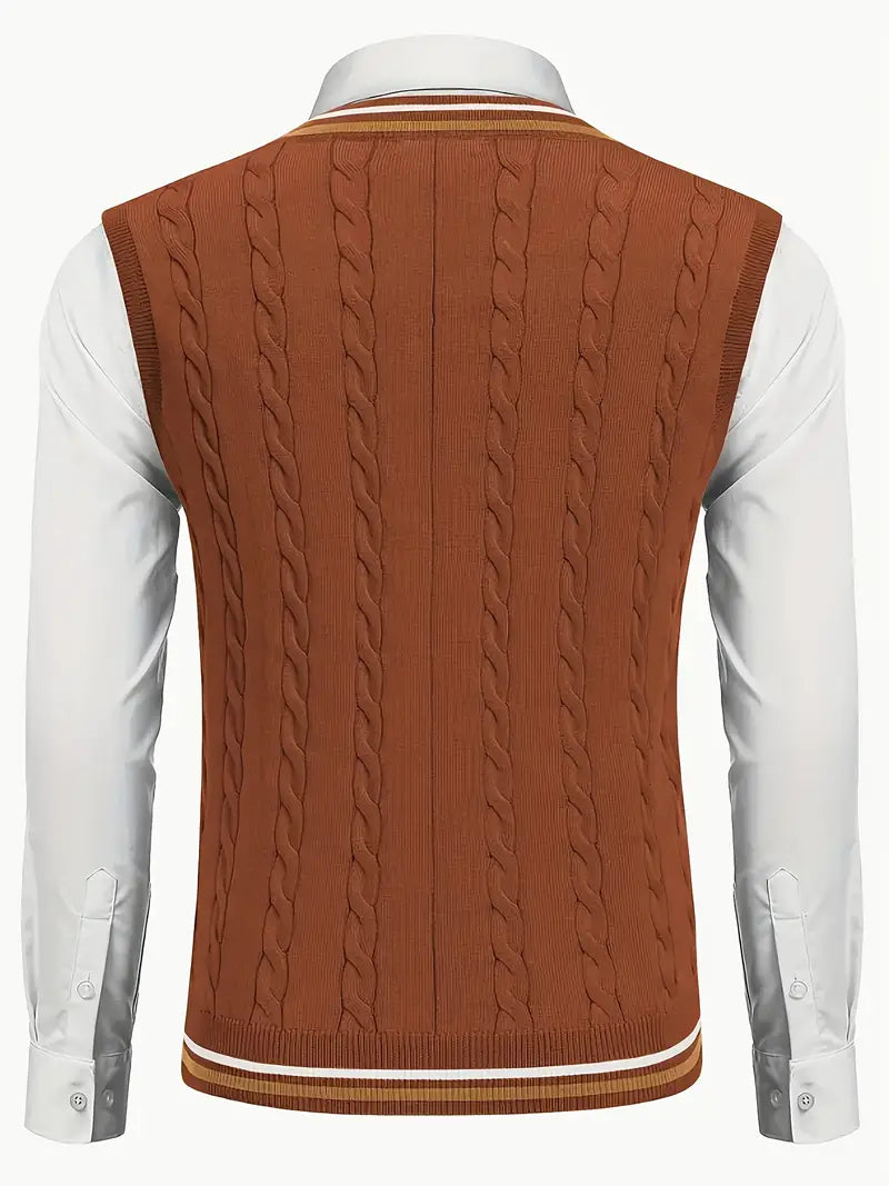 Duane - Sleeveless V Neck Knitted Sweater