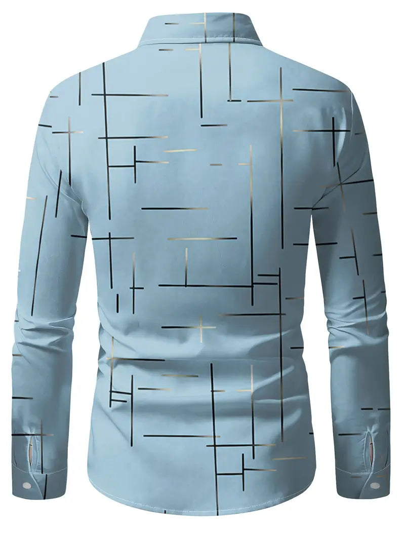 Nerio - Geometric Print Long Sleeve Shirt