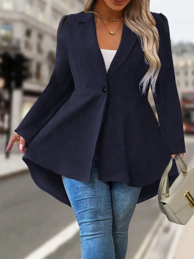 Mackayla - Elegant Long Sleeve Blazer With Single Button
